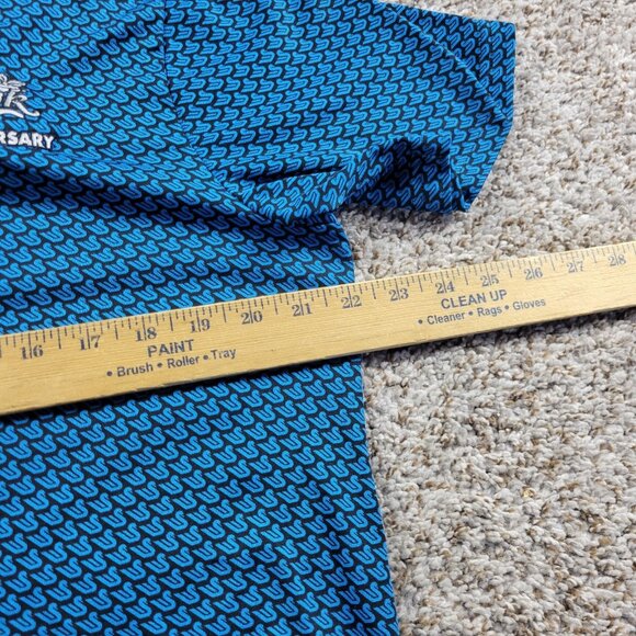 Under Armour Polo Shirt Mens Medium Blue Performance Golf Geometric Playoff FLAW - Picture 4 of 9